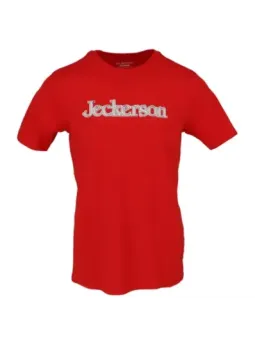 Rotes Jeckerson T-Shirt flach gelegt