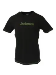 Schwarzes T-Shirt mit weißer Naht