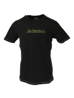 Schwarzes T-Shirt mit weißer Naht