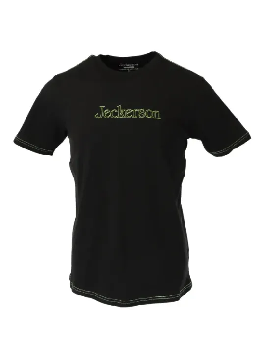 Schwarzes T-Shirt mit weißer Naht