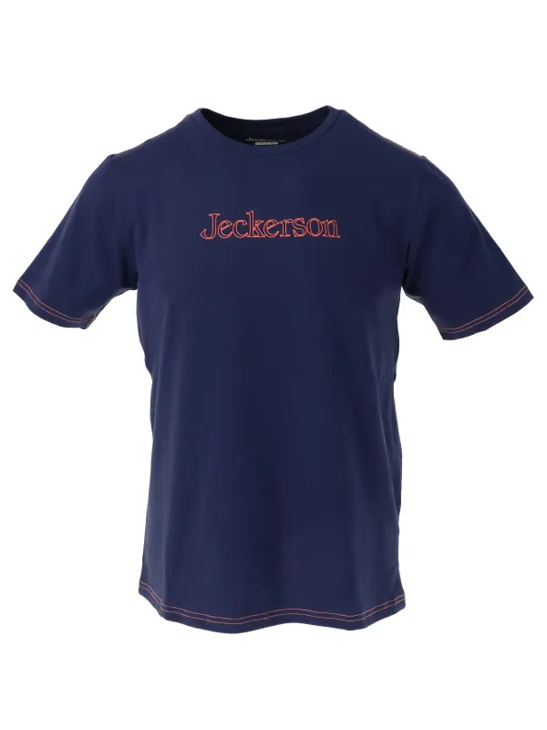 Navy Jeckerson T-Shirt mit roten Akzenten