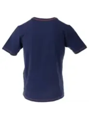 Graues Baumwoll-T-Shirt mit roten Akzenten