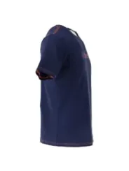 Navy Poloshirt mit orangefarbenen Akzenten