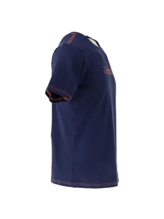 Navy Poloshirt mit orangefarbenen Akzenten