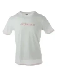 Weißes Jeckerson T-Shirt mit rotem Schriftzug