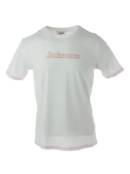 Weißes Jeckerson T-Shirt mit rotem Schriftzug