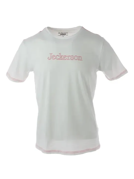 Weißes Jeckerson T-Shirt mit rotem Schriftzug