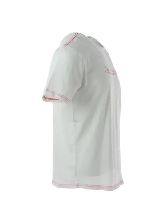 Weißes T-Shirt mit roter Naht