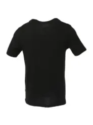 Schwarzes Baumwoll-T-Shirt lässiger Schnitt