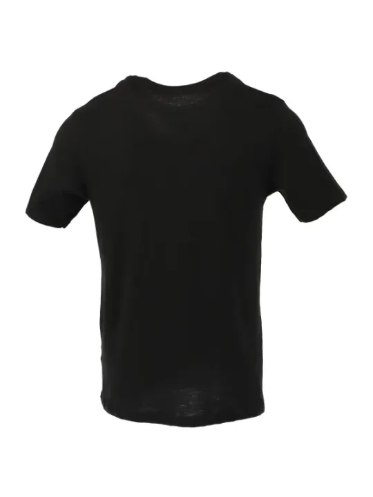 Schwarzes Baumwoll-T-Shirt lässiger Schnitt