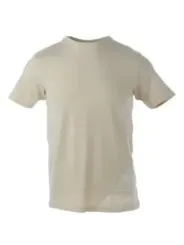 Beiges Kurzarm-T-Shirt aus Baumwolle