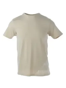 Beiges Kurzarm-T-Shirt aus Baumwolle