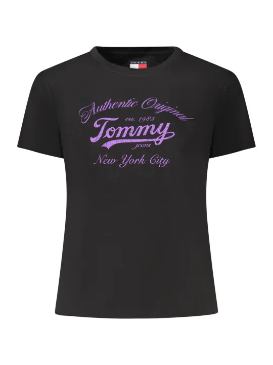 Tommy Hilfiger Damen KURZARM-T-SHIRT Schwarz | online kaufen