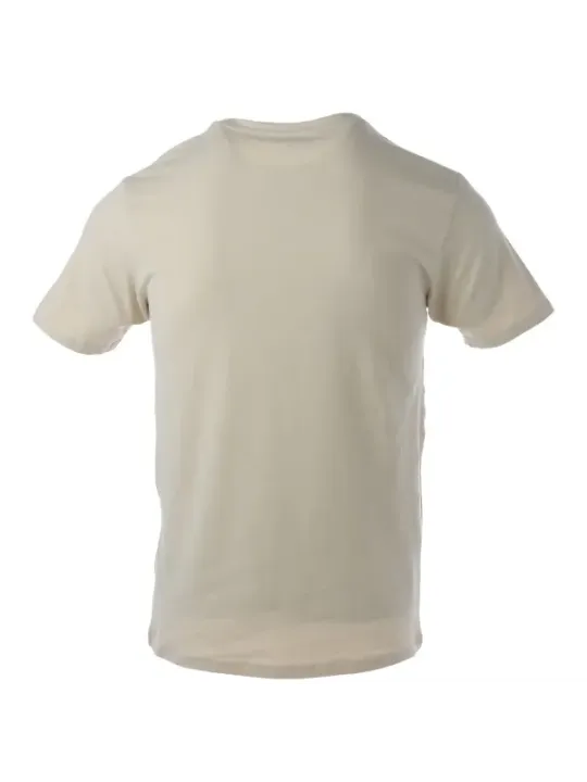 Beiges Kurzarm-T-Shirt aus Baumwolle