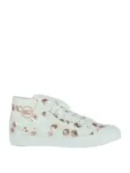 Weiße High-Top-Sneaker mit Roségold