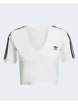 Weißes Adidas T-Shirt mit Streifen