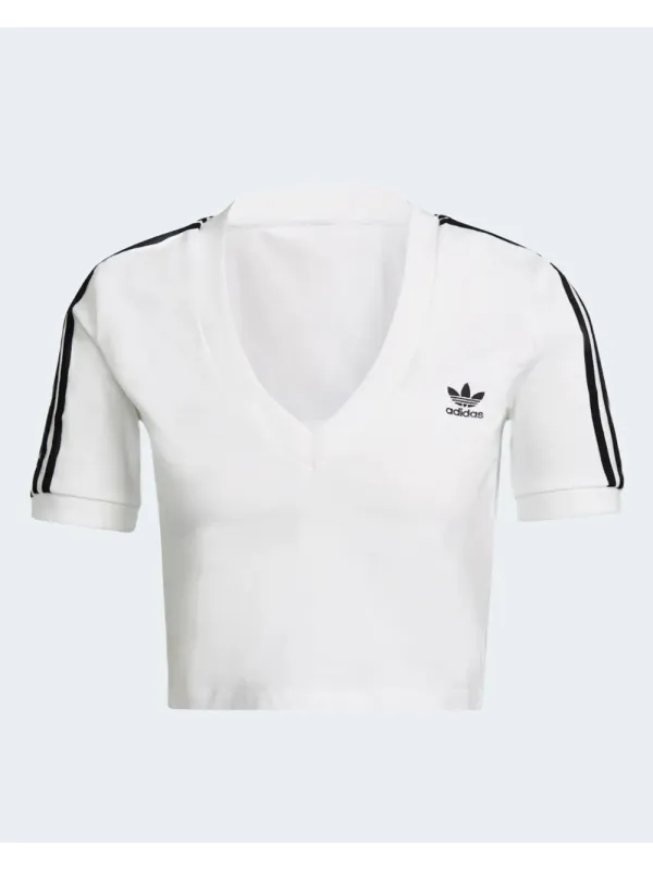 Weißes Adidas T-Shirt mit Streifen