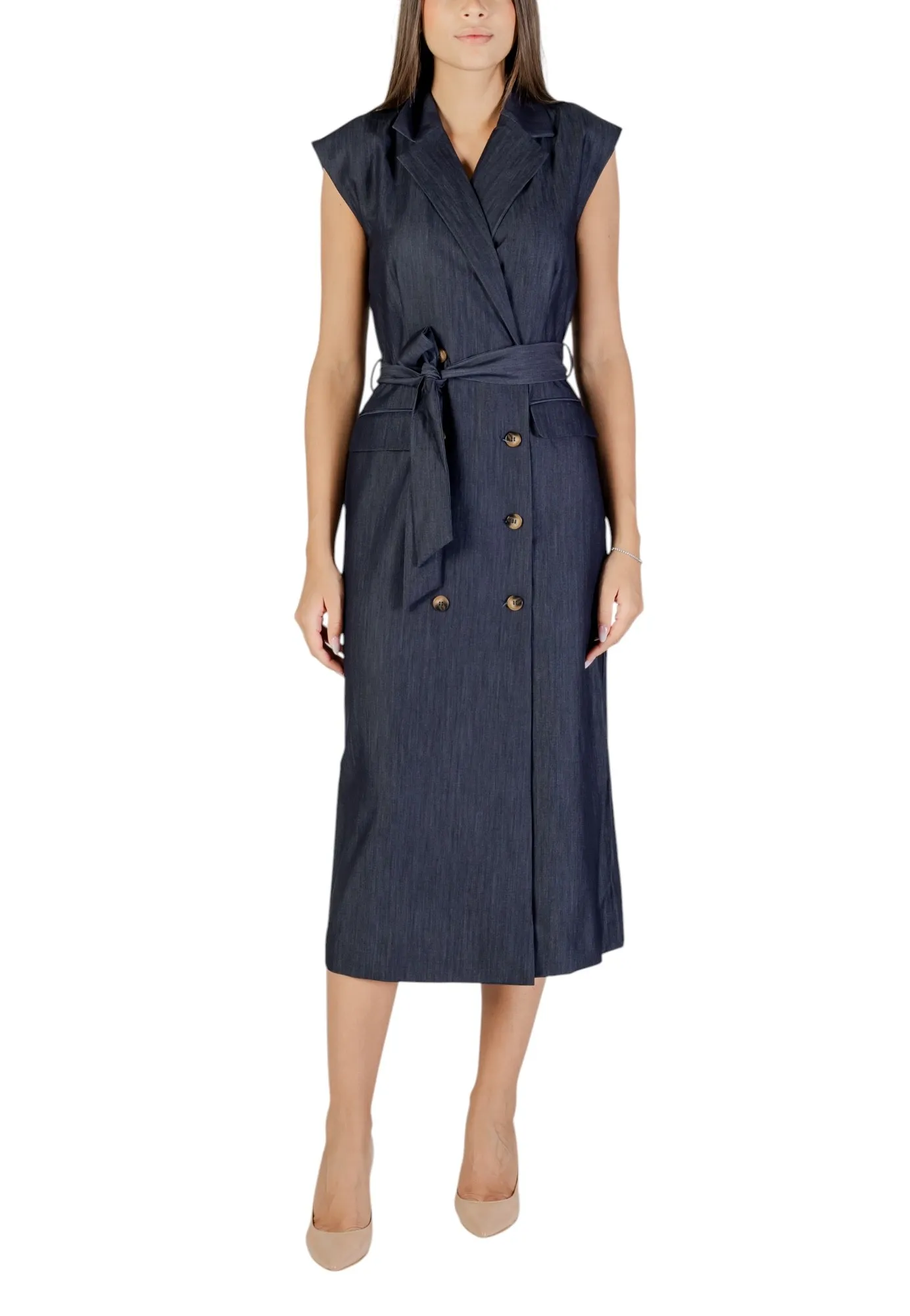 Ichi Damen Kleid Blau 490576