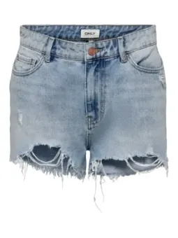 Distressed hellblaue Only Denim Shorts