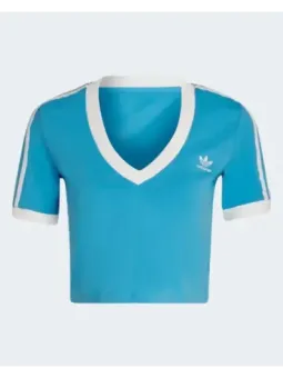 Adidas blaues V-Ausschnitt T-Shirt