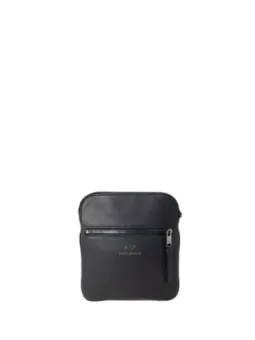 Schwarze Armani Exchange Umhängetasche Leder