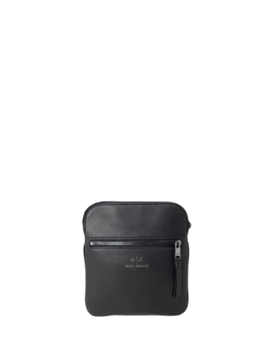 Schwarze Armani Exchange Umhängetasche Leder