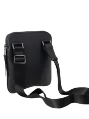 Schwarze Leder Umhängetasche mit Reißverschluss