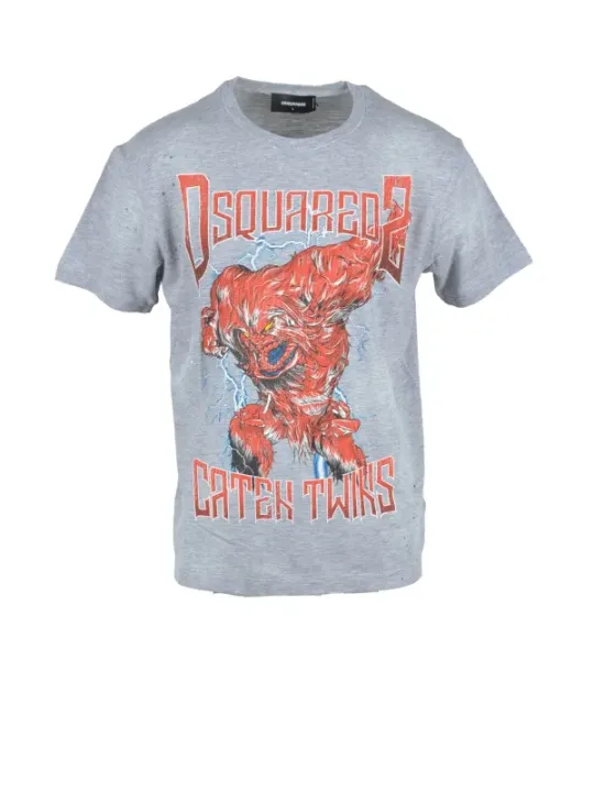 Dsquared2 Löwe Grafik Baumwoll T-Shirt