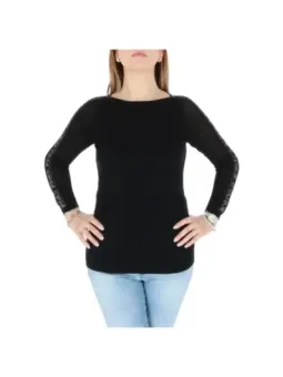 Schwarzer Pinko Strickpullover mit Schriftzug