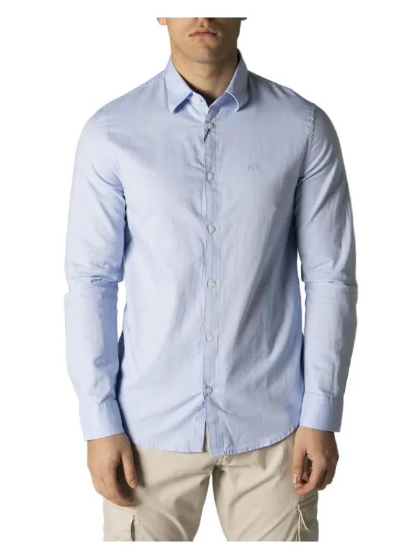 Hellblaues Armani Exchange Hemd mit Kragen