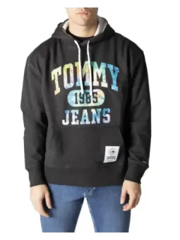 Grauer Tommy Jeans Kapuzenpullover Logo