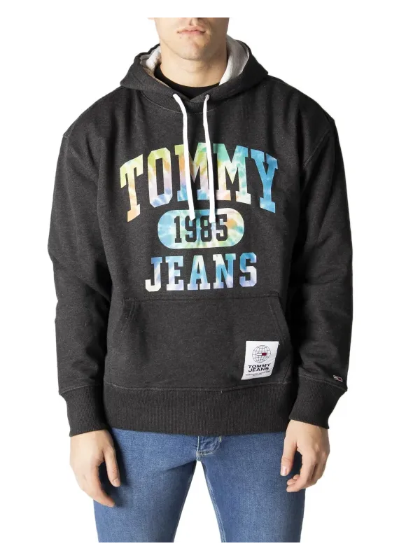 Grauer Tommy Jeans Kapuzenpullover Logo