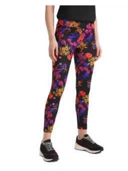 Desigual bunte Blumen Leggings schwarz