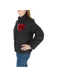 Schwarze Moschino Herz-Pufferjacke