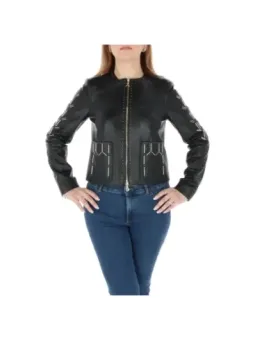 Schwarze Lederjacke Patrizia Pepe