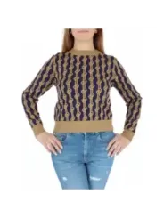 Marineblauer Pullover mit goldenen Details