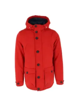 Rote Kapuzenjacke mit Fleece-Futter