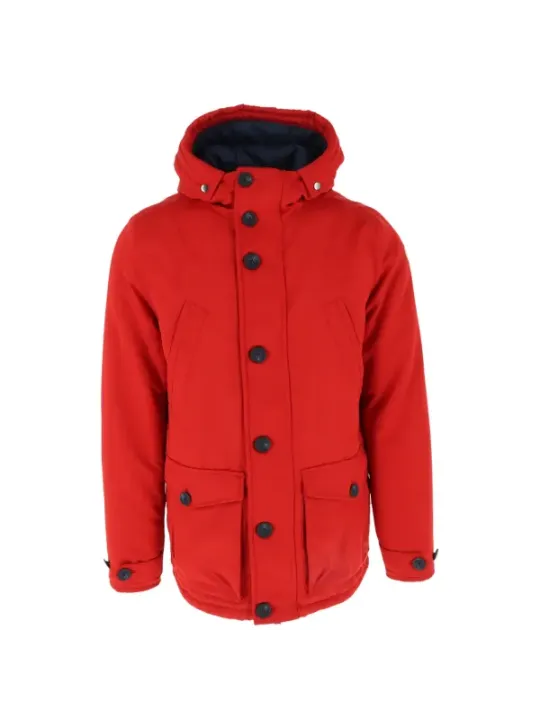 Rote Kapuzenjacke mit Fleece-Futter