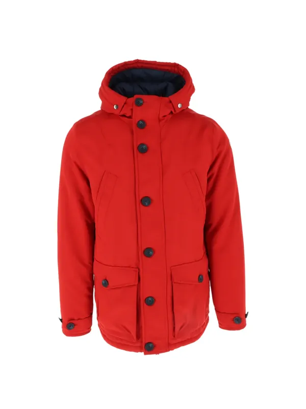 Rote Kapuzenjacke mit Fleece-Futter