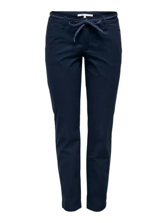 Dunkle blaue Stoffhose mit Kordelzug