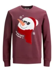 Rosa Sweatshirt mit Schneemann-Gesicht