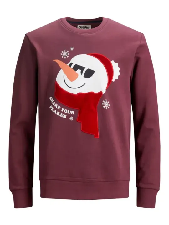 Rosa Sweatshirt mit Schneemann-Gesicht