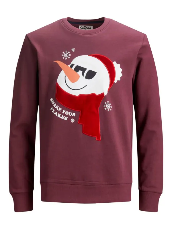 Rosa Sweatshirt mit Schneemann-Gesicht