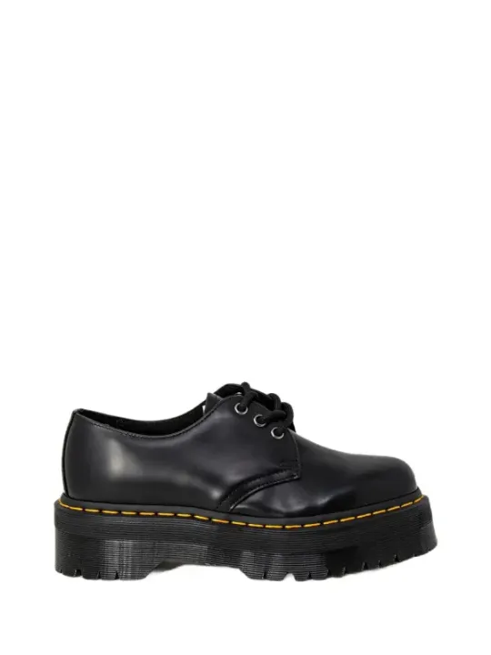Schwarze Plattform Oxford Lederschuhe Dr. Martens