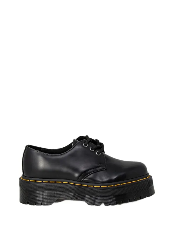 Schwarze Plattform Oxford Lederschuhe Dr. Martens