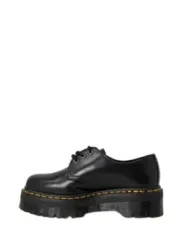 Schwarze Lederstiefel mit gelber Naht