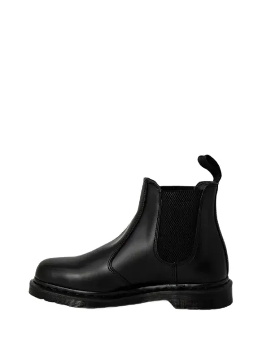 Schwarze Leder Chelsea Stiefel