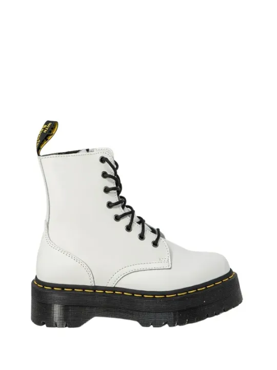 Weiße Dr. Martens Plateau-Stiefel