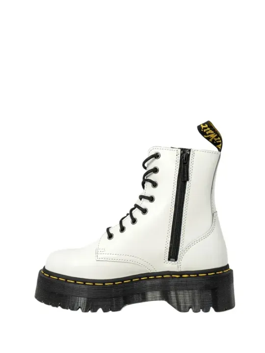 Weiße Dr. Martens Kampfstiefel mit Reißverschluss