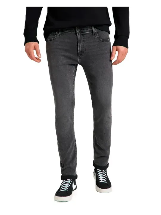 Dunkle graue Lee Straight Leg Jeans